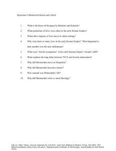 Questions 6 (Botticini/Eckstein and Arbel) 1.