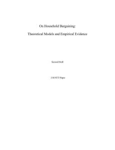 On Household Bargaining: Theoretical Models and Empirical Evidence  Second Draft