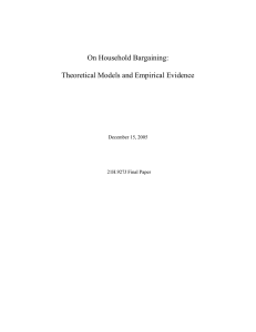 On Household Bargaining: Theoretical Models and Empirical Evidence  December 15, 2005