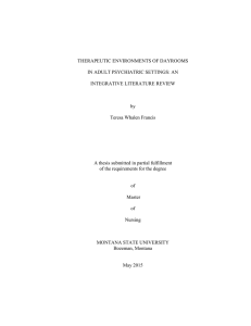 THERAPEUTIC ENVIRONMENTS OF DAYROOMS IN ADULT PSYCHIATRIC SETTINGS: AN INTEGRATIVE LITERATURE REVIEW