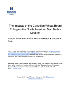 The Impacts of the Canadian Wheat Board Markets
