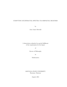 COMPUTING MULTIFRACTAL SPECTRA VIA SIMPLICIAL MEASURES by Jesse James Berwald