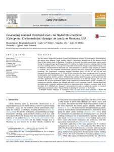 Developing nominal threshold levels for Phyllotreta cruciferae