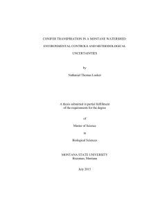 CONIFER TRANSPIRATION IN A MONTANE WATERSHED: ENVIRONMENTAL CONTROLS AND METHODOLOGICAL UNCERTAINTIES