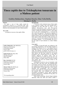 Tinea capitis due to Trichophyton tonsurans in a Maltese patient Case Report Introduction