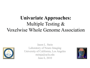 Univariate Approaches: Multiple Testing &amp; Voxelwise Whole Genome Association