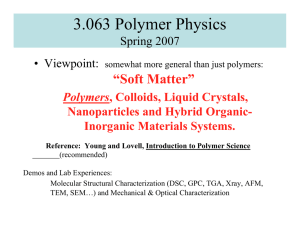 3.063 Polymer Physics “Soft Matter” Spring 2007 • Viewpoint: