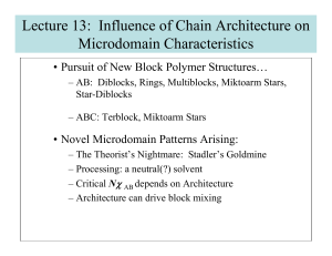 Lecture 13:  Influence of Chain Architecture on Microdomain Characteristics