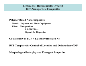 Lecture 15:  Hierarchically Ordered BCP-Nanoparticle Composites Polymer Based Nanocomposites