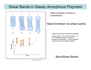 Shear Bands in Glassy Amorphous Polymers Neck formation via shear bands compression.