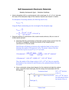 Self-Assessment: Electronic Materials Weekly Homework Quiz – Solution Outlines