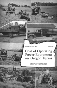 Cost of Operating Power Equipment Oregon Farms on