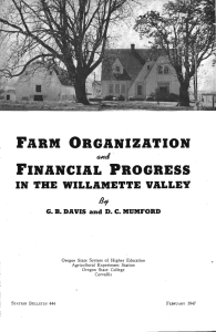 FARM ORGANIZATION FINANCIAL PROGRESS IN THE WILLAMETTE VALLEY a#d