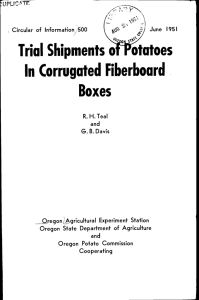 otatoes Trial Shipments In Corrugated Fiberboard Boxes