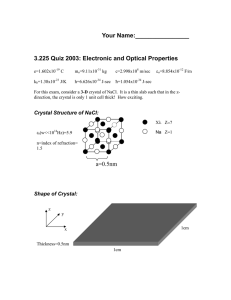 Your Name:________________ 3.225 Quiz 2003: Electronic and Optical Properties