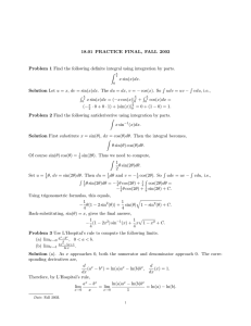 18.01  PRACTICE  FINAL,  FALL  2003