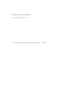 1.  Compute the following derivatives: (a)  f e