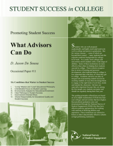 What Advisors Can Do S Promoting Student Success