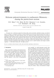 Holocene paleoenvironments in southeastern Minnesota ^ chasing the prairie-forest ecotone