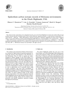 Speleothem carbon isotopic records of Holocene environments *
