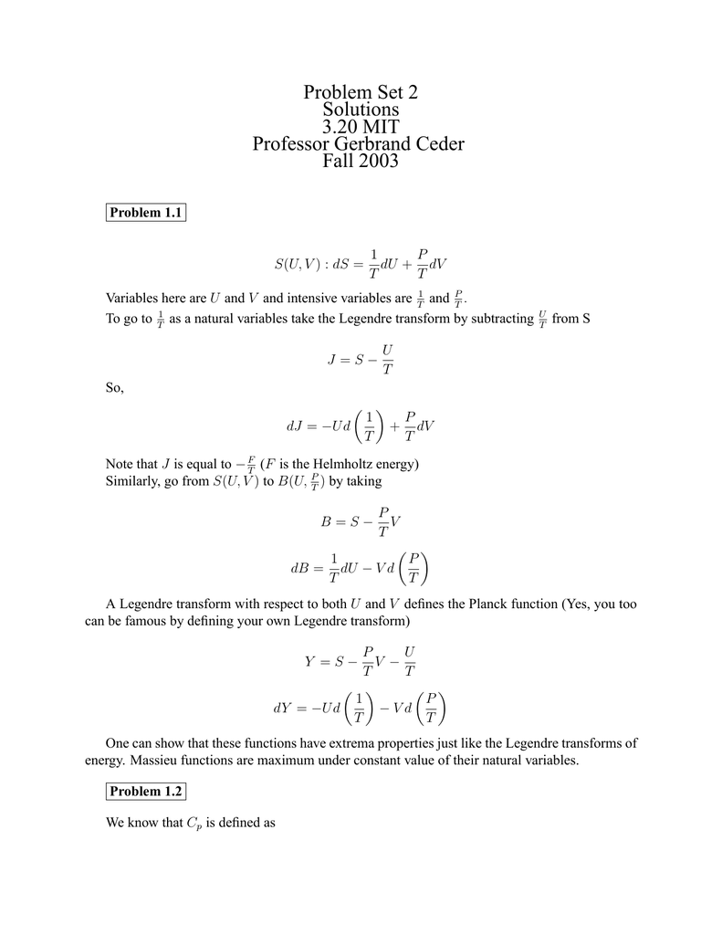 Problem Set 2 Solutions 3 Mit Professor Gerbrand Ceder