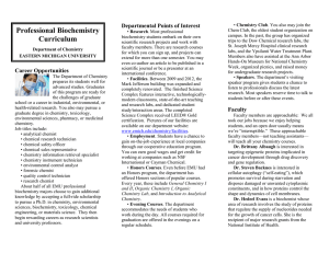 Professional Biochemistry Departmental Points of Interest