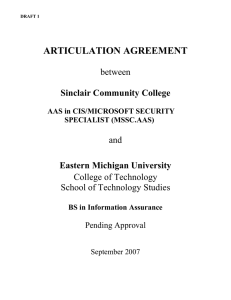 ARTICULATION AGREEMENT  between and