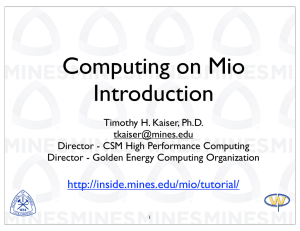 Computing on Mio Introduction