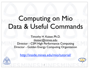 Computing on Mio Data &amp; Useful Commands