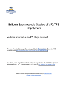 Brillouin Spectroscopic Studies of VF2/TFE Copolymers