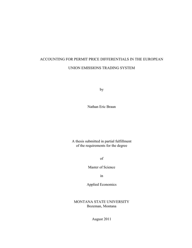 ACCOUNTING FOR PERMIT PRICE DIFFERENTIALS IN THE EUROPEAN by