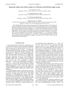 Hypersonic studies and refractive indices of CsTiOAsO and KTiOAsO single crystals