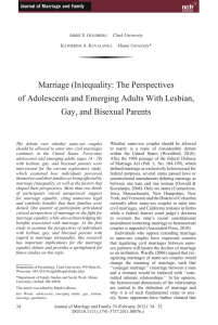 Marriage (In)equality: The Perspectives of Adolescents and Emerging Adults With Lesbian,