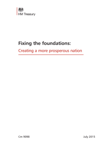 Fixing the foundations: Creating a more prosperous nation July 2015 Cm 9098