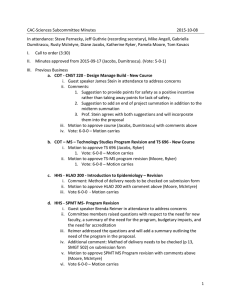 CAC-Sciences Subcommittee Minutes  2015-10-08