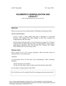 HOLMBERG’S GENERALIZATION AND LOCALITY Q :