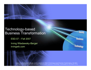 Technology-based Business Transformation Irving Wladawsky-Berger irvingwb.com