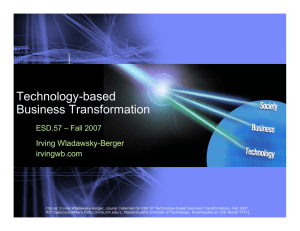 Technology-based Business Transformation Irving Wladawsky-B erger