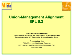 Union-Management Alignment SPL 5.3 Joel Cutcher-Gershenfeld