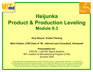Heijunka Product &amp; Production Leveling Module 9.3