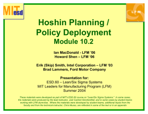 Hoshin Planning / Policy Deployment Module 10.2