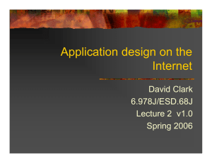 Application design on the Internet David Clark 6.978J/ESD.68J