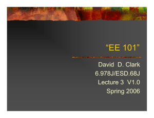 “EE 101” David D. Clark 6.978J/ESD.68J Lecture 3  V1.0