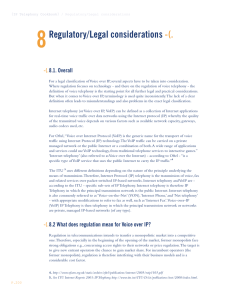 8 Regulatory/Legal considerations -(. 8.1. Overall