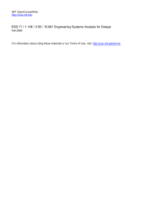 ESD.71 / 1.146 / 3.56 / 16.861 Engineering Systems Analysis... MIT OpenCourseWare