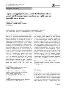 Legume, cropping intensity, and N-fertilization effects