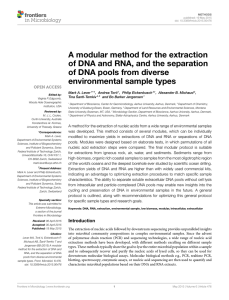 A modular method for the extraction of DNA pools from diverse