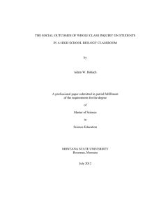 THE SOCIAL OUTCOMES OF WHOLE CLASS INQUIRY ON STUDENTS by