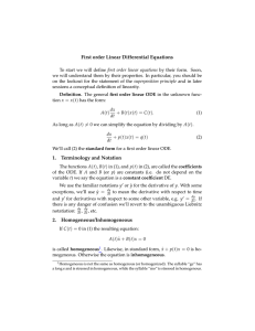 First order Linear Differential Equations