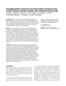 Plasmodium falciparum crystal structure provides insights into antimalarial drug design